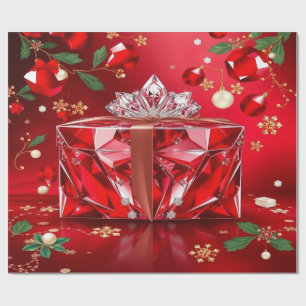 Papel de embrulho de Natal Luxo Rubi Roxo para Pre