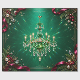 Papel de embrulho de Natal Luxuoso com Lustre de E