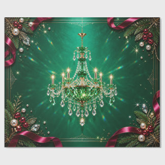 Papel de embrulho de Natal Luxuoso com Lustre de E