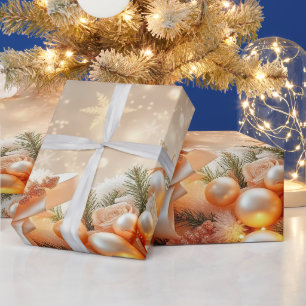 Papel de embrulho de Natal Luxuoso Dourado