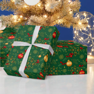 Papel de embrulho de Natal Luxuoso Esmeralda Verde