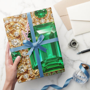 Papel de embrulho de Natal Luxuoso Esmeralda Verde