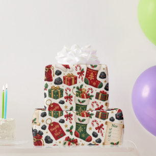 Papel de embrulho de Natal Mal ou Bonzinho