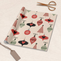 Papel de embrulho de Natal Mid Century Modern