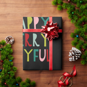 Papel de embrulho de Natal moderno e colorido
