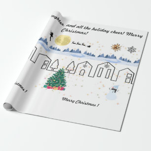 Papel de embrulho de natal no inverno