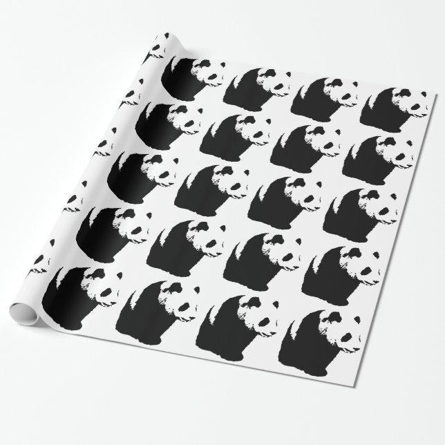 Papel de embrulho de Natal Panda da Pop Art (Desenrolado)