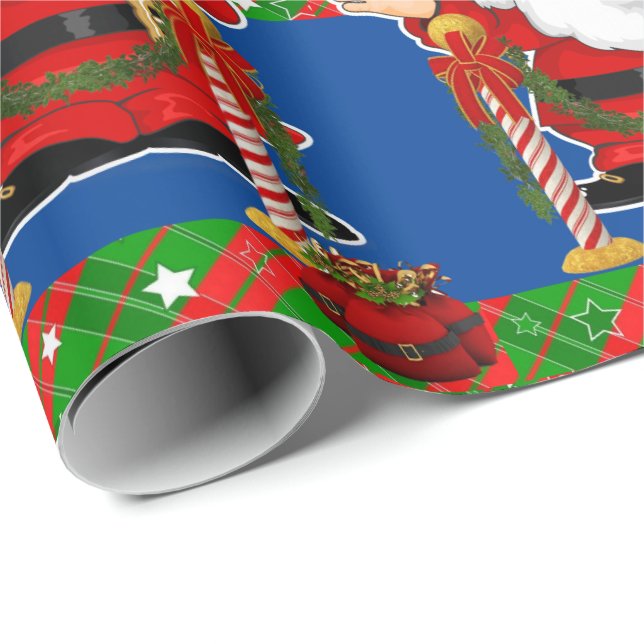 Papel de embrulho de Natal Papai Noel (Ponta do rolo)