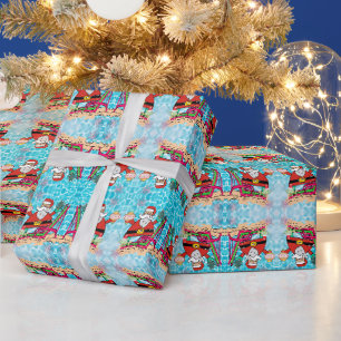 Papel de embrulho de Natal Papai Noel