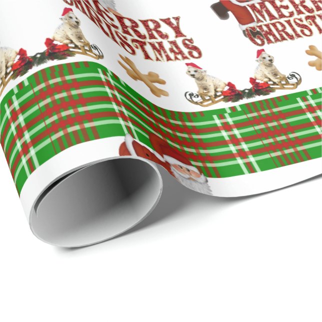 Papel de embrulho de Natal Papai Noel (Ponta do rolo)