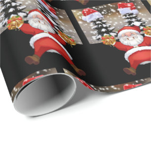 Papel de embrulho de Natal Papai Noel