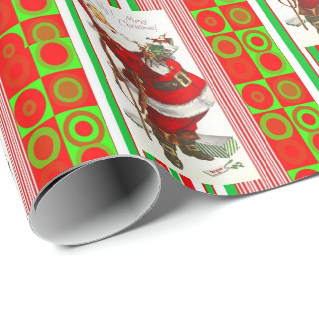 Papel de embrulho de Natal Papai Noel (Ponta do rolo)