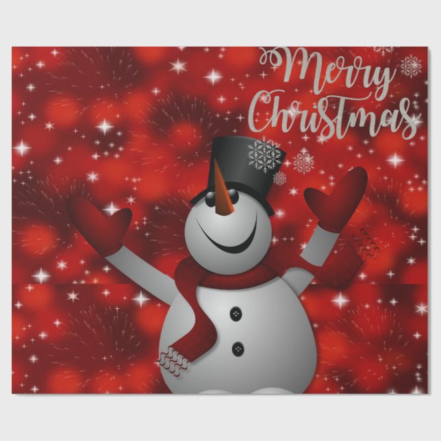 Papel de embrulho de Natal Papai Noel, Boneco de N (Aberto)