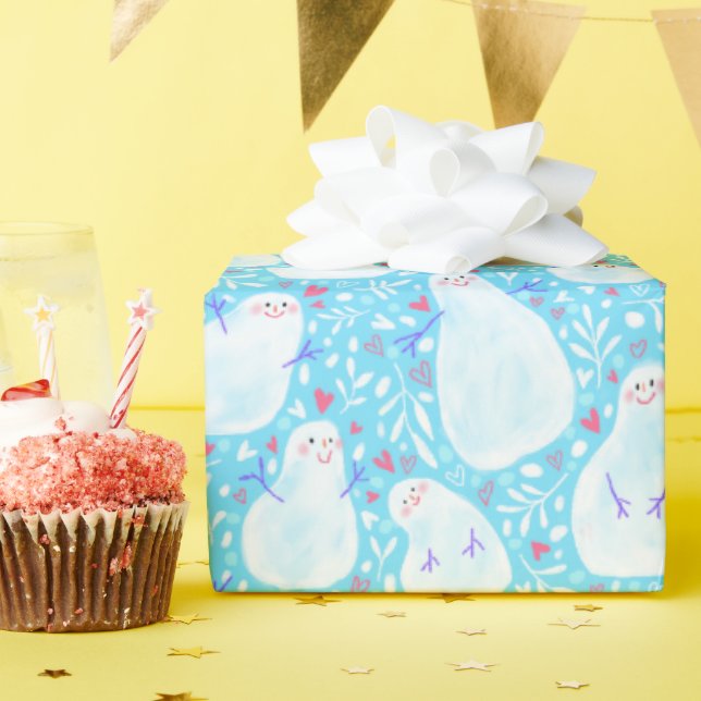 Papel de embrulho de Natal para boneco de neve (Festa de aniversário)