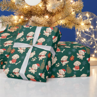 Papel de embrulho de Natal para cachorrinho