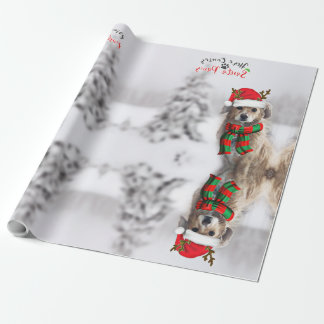 Papel de embrulho de Natal para cães festivos