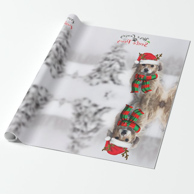 Papel de embrulho de Natal para cães festivos (Desenrolado)