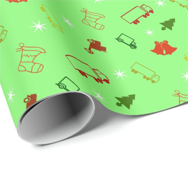 Papel de embrulho de Natal para caminhão de grande (Ponta do rolo)