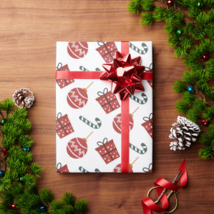 Papel de embrulho de Natal para canas doces bonito