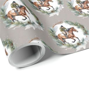 Papel de embrulho de Natal para cavaleiro