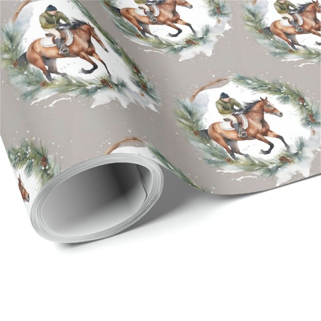 Papel de embrulho de Natal para cavaleiro (Ponta do rolo)