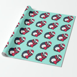 Papel de embrulho de Natal para crianças Pinguins