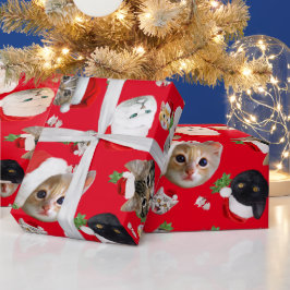 Papel de embrulho de Natal para gatinhos surpresa