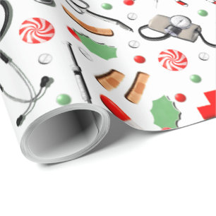 Papel de embrulho de Natal para médicos ou enferme
