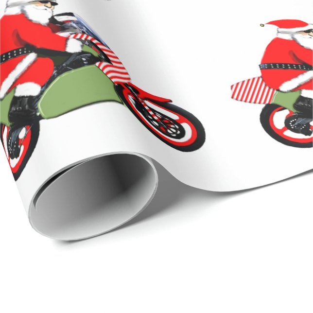 Papel de embrulho de Natal para motociclista (Ponta do rolo)
