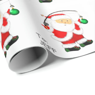Papel de embrulho de Natal para pesca