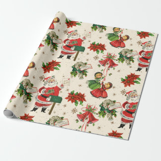 Papel de embrulho de Natal para tesouros retrorref