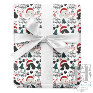 Papel de embrulho de Natal Parti Poodle