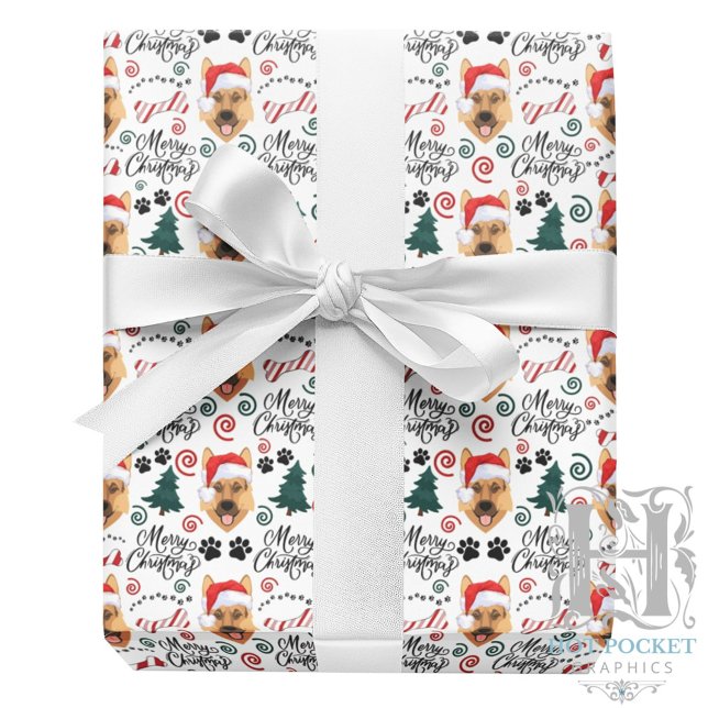 Papel de embrulho de Natal Pastor Alemão (Criador carregado)