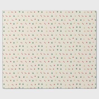 Papel de embrulho de Natal Paw Print & Snowflake p