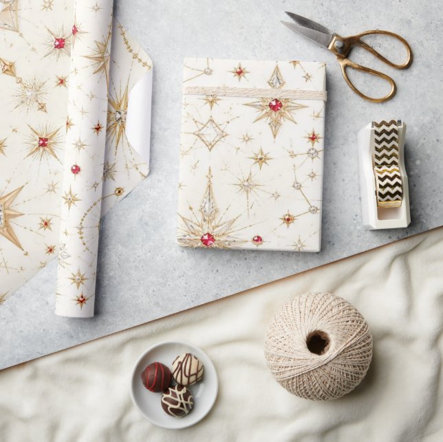 Papel de embrulho de Natal Pérola Rubor Celestial (Artesanato)