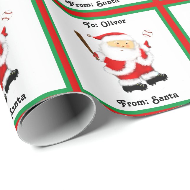 Papel de embrulho de Natal personalizado de beiseb (Ponta do rolo)