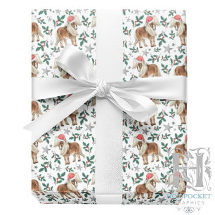 Papel de embrulho de Natal Pônei Papai Noel Branco