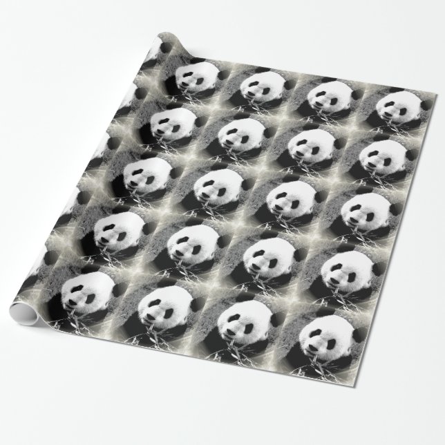 Papel de embrulho de Natal Pop Art Panda (Desenrolado)