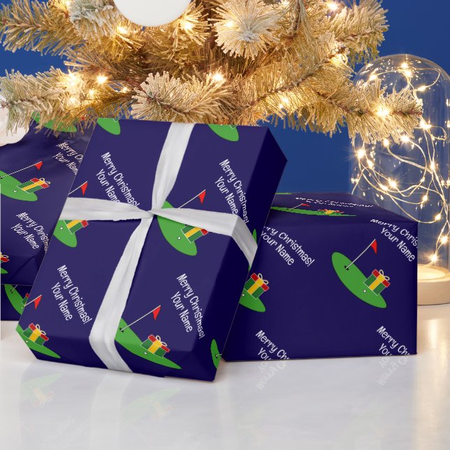 Papel de embrulho de Natal presente de golfe (Feriados)