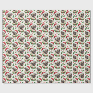 Papel de embrulho de Natal Pug