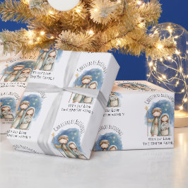 Papel de embrulho de Natal religioso - Natividade