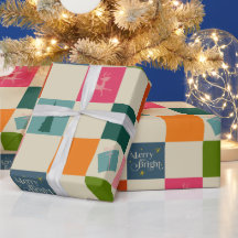 Papel de embrulho de Natal Retro Alegre e Brilhant