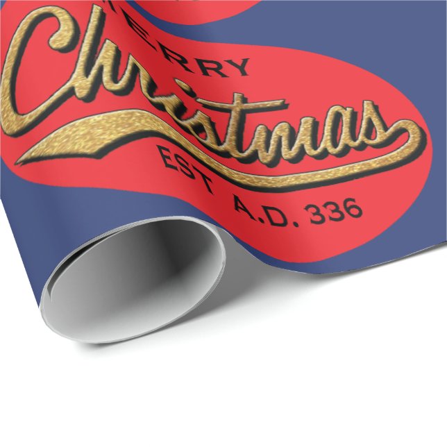 Papel de embrulho de Natal "Retro Feliz Natal" (Ponta do rolo)