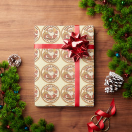 Papel de embrulho de Natal Retro Santa
