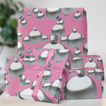 Papel de embrulho de Natal Rosa Quente enfeites de