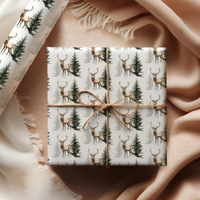 Papel de embrulho de Natal rústico de madeira com  (Criador carregado)