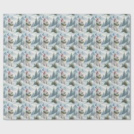 Papel de embrulho de Natal Samoyed, Presente de ca