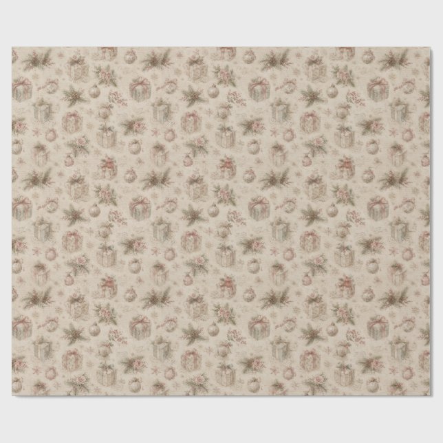papel de embrulho de natal shabby chic (Aberto)