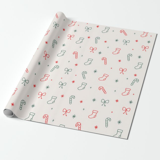 Papel de embrulho de Natal simples (Desenrolado)