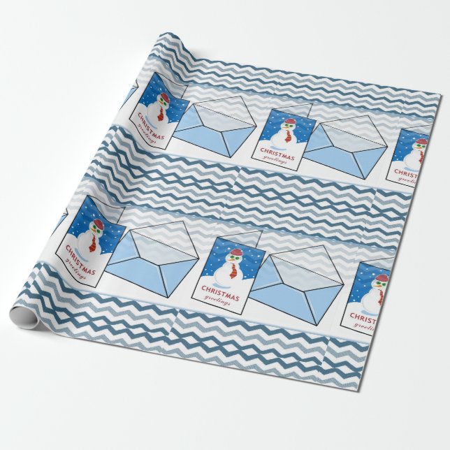 Papel de embrulho de Natal Snowman (Desenrolado)